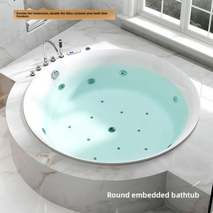 <span class=keywords><strong>Vasca</strong></span> <span class=keywords><strong>da</strong></span> <span class=keywords><strong>Bagno</strong></span> Rotonda Doppia Smart con Idromassaggio e Massaggio a Bolle, <span class=keywords><strong>Vasca</strong></span> Termostatica in Acrilico per Casa, Hotel, B&B, Uso Adulti - Product Image 2