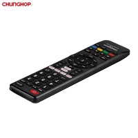 Télécommande universelle tout-en-un à code fixe pour téléviseur en plastique avec fonctions AMP SAT CBL AUX DVR DVD