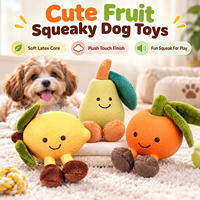 Jouet pour chien en forme de fruit, en latex et peluche, couineur, interactif, pour la dentition des chiots, pour petites et moyennes races, vente en gros