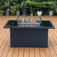 Table de foyer extérieur rectangulaire en aluminium Offre Spéciale de 44 pouces 45000 BTU