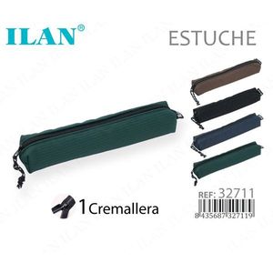 Astuccio Ilan verde con chiusura a cerniera per articoli di cancelleria 32711 - Product Image 1