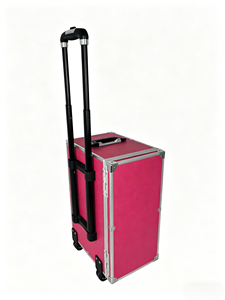 Organizador de Cosméticos Rodante Rosa de Aluminio, Caja de Maquillaje OEM <span class=keywords><strong>con</strong></span> 4 Cajones, Forro de EVA Resistente al Polvo, para Uso en Exteriores - Product Image 4