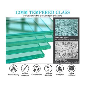 Tomo — système d'extraction Durable, de haute qualité, éventails de tubes, planche en verre trempé 12mm, Double planche MDF, Table de manucure de luxe - Product Image 2