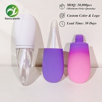 Emballage cosmétique en forme de goutte, conteneur vide pour gloss à lèvres avec bouchon à vis et pinceau applicateur