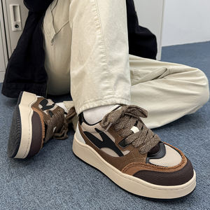 Chaussures rétro en <span class=keywords><strong>cuir</strong></span> véritable avec embout renforcé, semelle épaisse, rehaussantes, pour couple, tendance, décontractées, été, printemps, automne - Product Image 5