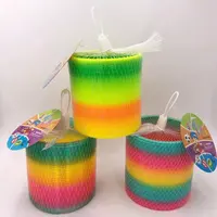 Groothandel Magic Rainbow Slinkying Speelgoed Voorjaar Plastic Voor Kinderen Geschenken Vroege Educatief Kleurrijke Regenboog Cirkel Speelgoed