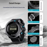 Montre intelligente étanche pour sports de plein air, boussole à pression d'air, équipement de plongée multifonctionnel rechargeable en fibre de carbone