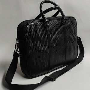 Bolso Mensajero Negro de PU, Grande, Duradero, con Cierre de Cremallera, Estilo Ejecutivo, para Todas las Temporadas - Product Image 1