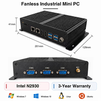 Mini PC industriel sans ventilateur Intel N2930 RS485+RS232 COM DDR3L 1333MHz Max 8 Go WiFi 4G VGA+ MTBF>50 000H Mini PC sans ventilateur