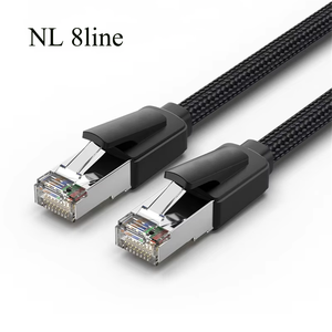 Newest Netherlands 8wire Europe Black Braided <b>Ethernet</b> Cable Shielded Network Patch Cord LAN Cable 8line for Desktop Office - Product Image 1