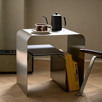 Table basse vintage nordique en acier inoxydable - Design moderne, durable et facile à nettoyer, meubles de salon pour chambre à coucher, salon