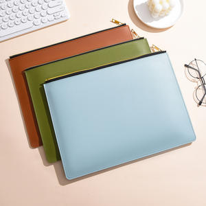 Porte-documents A4 en PU grande capacité, pochette zippée de haute qualité, personnalisable avec logo pour entreprises, idéal pour réunions, affaires, étudiants et promotion. - Product Image 5