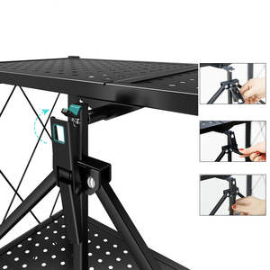 Estanterí<span class=keywords><strong>a</strong></span> plegable para almacenamiento <span class=keywords><strong>de</strong></span> utensilios <span class=keywords><strong>de</strong></span> cocina, color negro, hierro, 3/4/5 niveles, venta al por mayor - Product Image 3