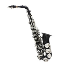 Eb Alto Saxophone Brass Body Polished Finish Nickel Plated Keys Professional Bakelite Head Musical Instrument