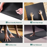 Mate de yoga antidérapant en cuir PU personnalisé de haute qualité, tapis de yoga en caoutchouc naturel