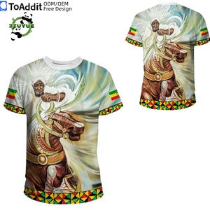 Großhandel Äthiopisches <span class=keywords><strong>Meskel</strong></span>-Design Weißes Übergrößen-T-Shirt für Herren Lässiges Äthiopien-T-Shirt mit individuellem Aufdruck Atmungsaktiv - Product Image 5