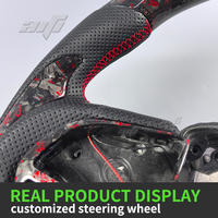 Volant personnalisé en cuir et fibre de carbone rouge avec LED pour Dodge Challenger Charger SRT Hellcat R/T T/A 2015-2024, perforé noir