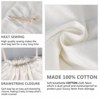 Grande pochette réutilisable en toile de coton écologique Sac à poussière à cordon d'emballage en coton d'origine avec logo d'impression personnalisé