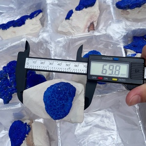 Geode di Azurite Naturale su Base - Grappolo di Cristalli Grezzi di Azurite Blu per Collezione e Decorazione Domestica - Product Image 4