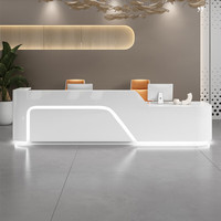 Bureau d'accueil d'entreprise QT-001X avec comptoir peint en blanc, bar de hall, comptoir de caisse, bureau de réception pour consultation professionnelle