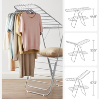 Porte-linge pliable à double niveau en acier inoxydable Porte-vêtements mural rétractable pour le rangement et le séchage de la salle de bain