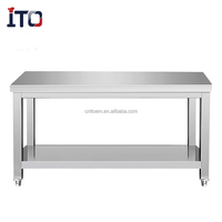 Table de travail à Double pont, équipement de cuisine commerciale, table de démontage