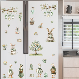 Autocollant <span class=keywords><strong>mural</strong></span> et film de fenêtre C61 Lapin de Pâques, double face, coloré, design moderne et simple, pour fenêtre, mur, réfrigérateur, porte - Product Image 4