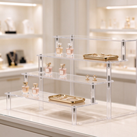 Présentoirs Modernes Portables en Acrylique pour Bijoux et Parfums, Montage Facile, Supports Transparents à 4 Niveaux, Présentoirs Verticaux pour Figurines et Jouets en Forme d'Échelle
