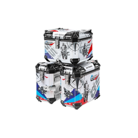 Boîte latérale de moto 129L, sacoche en alliage d'aluminium, sacoche de moto universelle pour les voyages longue distance et les tournées