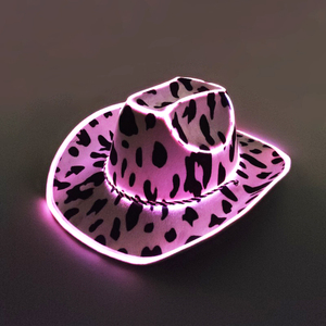 Phương Tây LED nhấp nháy mũ cao bồi màu trắng sữa bên trang trí Cap có thể được với logo - Product Image 5