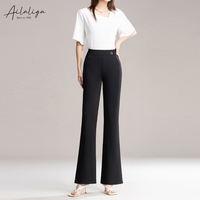 Hochwertige OEM Maßgeschneiderte Damen-Hose mit Hoher Taille, Elastischem Bund, Modischem Fischschwanz-Schlitz und Schlaghose