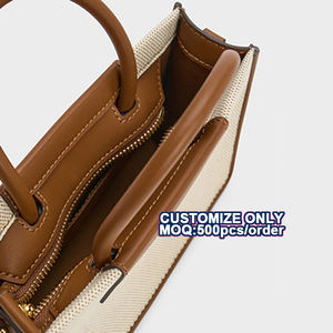 <span class=keywords><strong>Paparazzi</strong></span> PA0631-B à l'étranger usine Bolsa De Hombro longue sangle épaule toile bandoulière sac fourre-tout avec cuir - Product Image 5