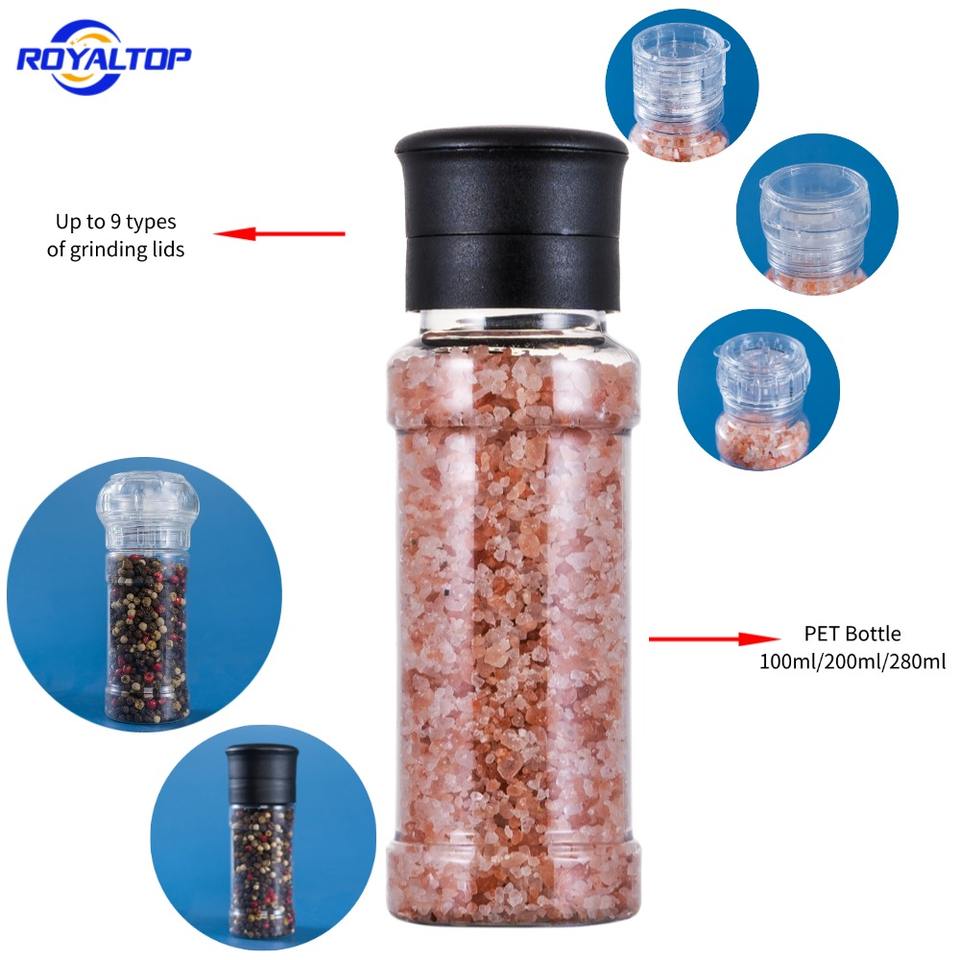 OEM Factory 100ml 200ml 280ml Molinillo De Sal Plastic Salt Shakers and ...