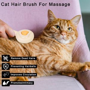 Low MOQ Portable Handheld Luxury Simple Stainless Steel Cat Slicker <b>Brush</b> with Doughnut Design Self Cleaning - Product Image 5