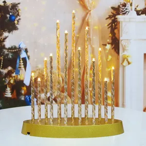 Guirlande lumineuse d'intérieur 16 LED blanc chaud en aluminium doré en forme de pont pour décoration de Noël et de la maison - Product Image 3