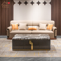 Ensemble de canapés en cuir véritable Nappa italien moderne de designer, structure en bois massif, dossier cousu en maille, 1, 2 ou 3 places, pour la décoration intérieure
