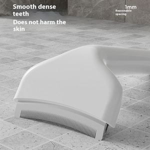 Brosse démêlante auto-nettoyante en acier inoxydable pour animaux de compagnie, outil de toilettage pour chiens et chats, peigne de massage pour poils et nœuds - Product Image 2