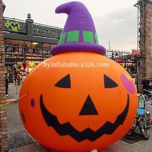 Figurine gonflable tête de citrouille d'Halloween modèle de <span class=keywords><strong>ballon</strong></span> géant en PVC de 8m pour les fêtes avec lampe à LED et souffleur pour le transport maritime - Product Image 2