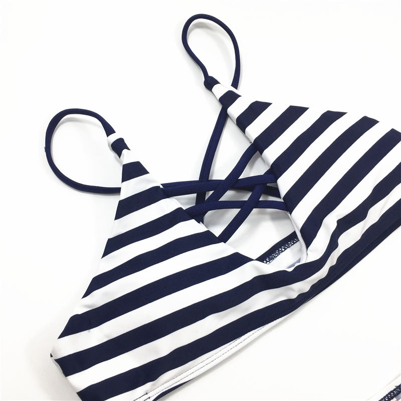 Wholesale swimsuit Strip printed swimsuit custom swimwear sexy bikini