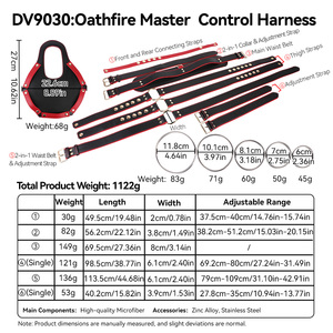 Harnais de Contrôle Maître Oathfire avec Sangle de Cou et Ceinture pour Homme, Sangles en Cuir pour Bondage et Plaisir Sexuel - Product Image 6