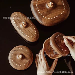 Boîte de rangement pour bijoux en bois original avec couvercle anti-poussière en caoutchouc, design de luxe léger, bol à fruits 1-3L, gravure personnalisée - Product Image 4
