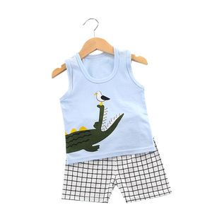 2023 Patrick Star bébé sans manches deux pièces été ensemble décontracté coton <span class=keywords><strong>gilet</strong></span> et débardeur pour garçons et filles - Product Image 5