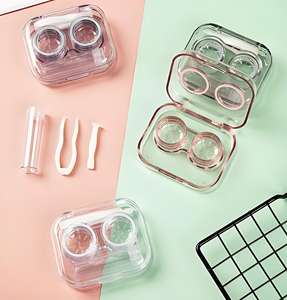 Sıcak satış özelleştirmek logosu taşınabilir kozmetik renkli kontakt <span class=keywords><strong>Lens</strong></span> kılıf temas <span class=keywords><strong>Lens</strong></span> depolama için cımbız ile Set - Product Image 5