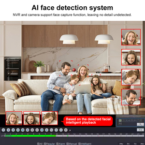 Caméra IP POE Ultra <span class=keywords><strong>HD</strong></span> 12MP, double éclairage, <span class=keywords><strong>vision</strong></span> nocturne couleur, 100 pieds, audio bidirectionnel, détection de visage par IA, caméra de surveillance extérieure - Product Image 2