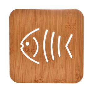 Cute Hollow Wooden Coasters Non Slip Bowl <b>Plate</b> Pot <b>Mats</b> Heat Resistant Kitchen <b>Mats</b> Irregular Flower Rectangle Square Shapes - Product Image 5