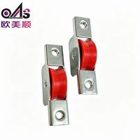 Roue Abalone en nylon durable rouge-orange, poulie à rouleau unique moderne en zinc, roue Abalone à double gorge pour fenêtre coulissante