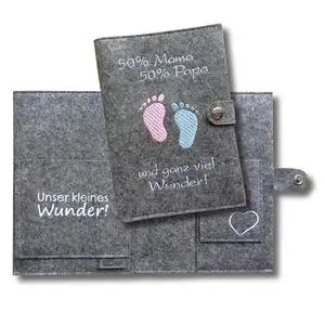 wholesale german mom organizer wallet suppliers travel baby felt custom logo mother passport cover holder mutterpass