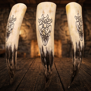 Cuerno Natural para Beber Hecho a Mano con Acabado Orgánico Pulido, Estilo Vikingo, Copa de Cuerno Medieval para Decoración del Hogar, Regalos de Boda - Product Image 4