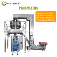 Machine d'emballage verticale automatique à plusieurs têtes 420D, 110 BPM, haute vitesse, pour l'emballage de céréales, de fruits secs, d'aliments pour animaux, de produits granulaires