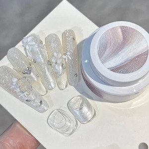 Gel UV élastique et flexible pour ongles, blanc perle soyeux, pour la sculpture 3D et le dessin de lignes DIY en nail art - Product Image 6